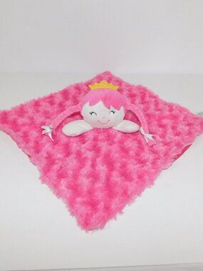 Baby Gear Blonde Princess Pink Rosette Swirl Plush Security Blanket Baby Lovey